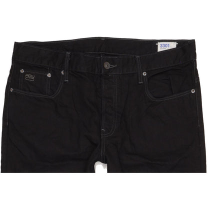G-Star 3301 Irregular Men Black Straight Regular Jeans W38 L28