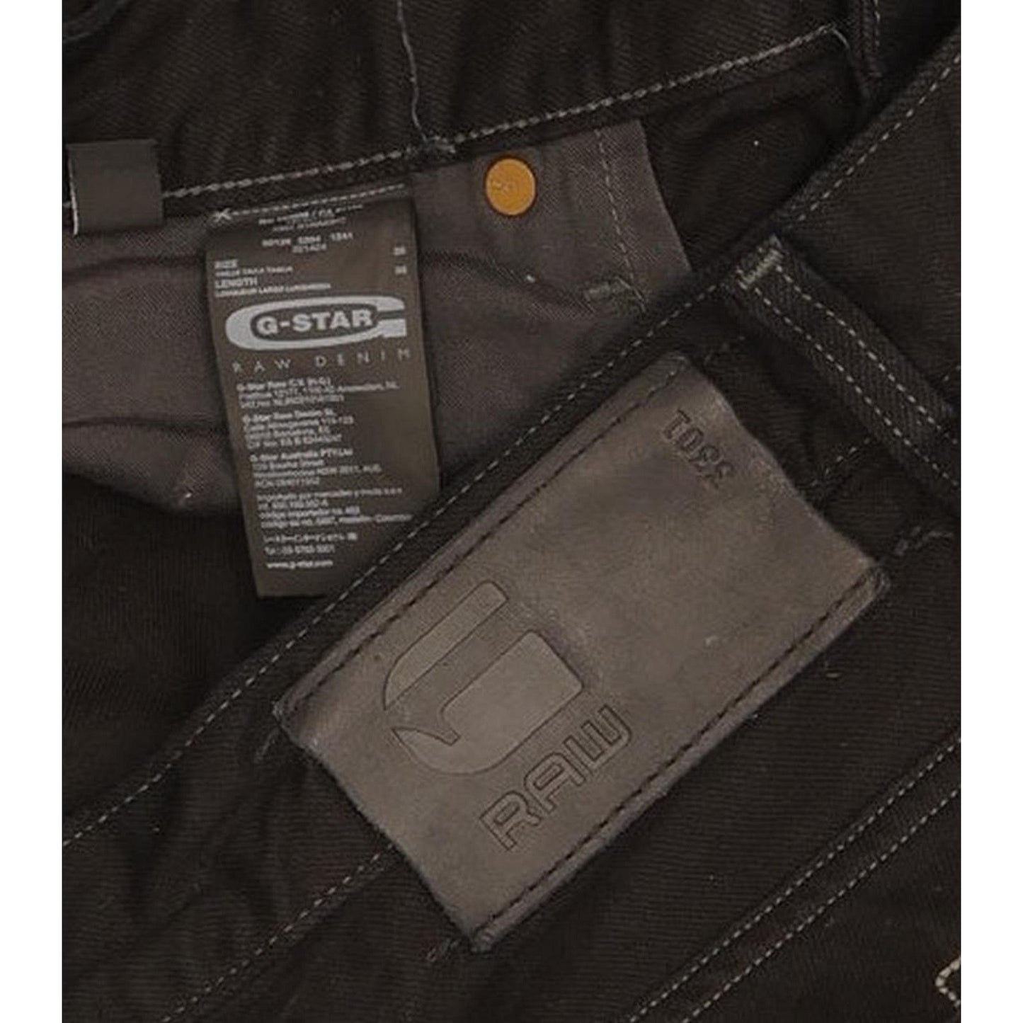 G-Star 3301 Irregular Men Black Straight Regular Jeans W38 L28