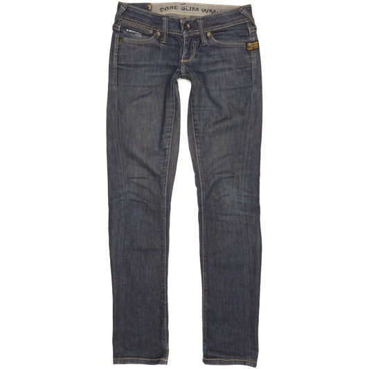 G-Star Core Women Blue Straight Slim Stretch Jeans W26 L32