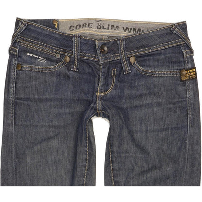 G-Star Core Women Blue Straight Slim Stretch Jeans W26 L32
