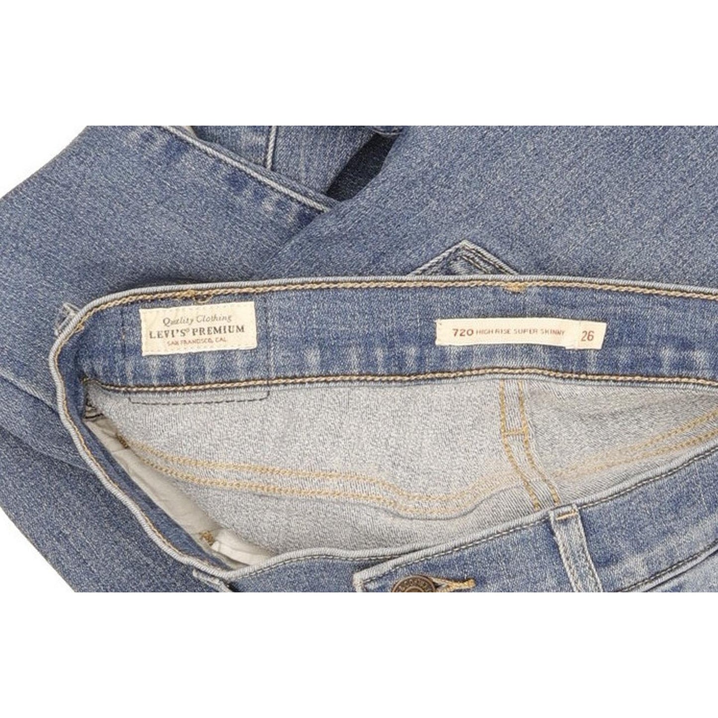 Levi's 720 Women Blue Skinny Slim Stretch Jeans W26 L28