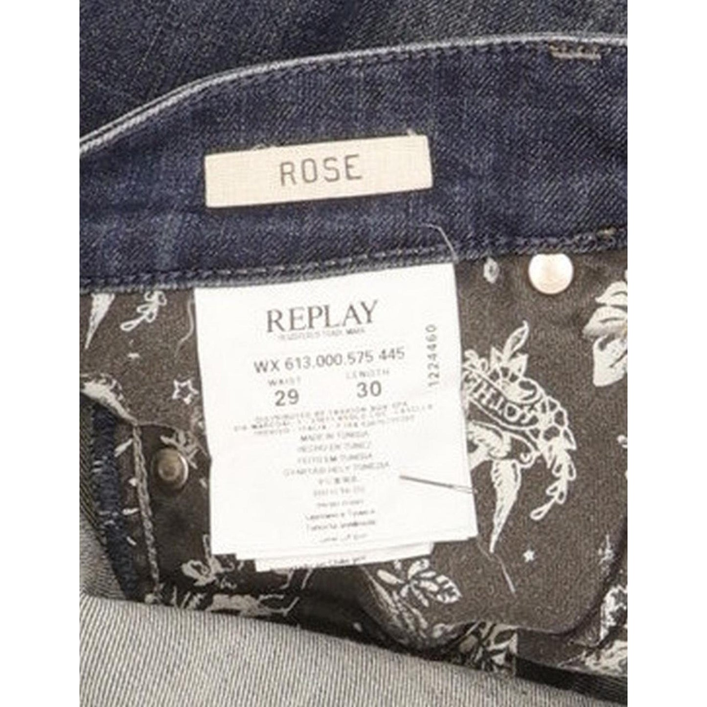 Replay Rose Women Blue Skinny Slim Stretch Jeans W29 L28
