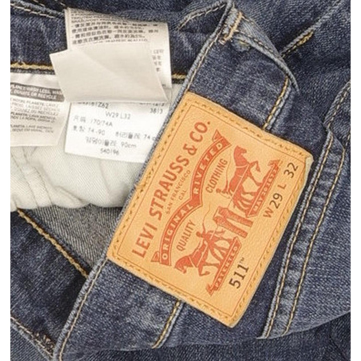 Levi's 511 Men Blue Straight Slim Stretch Jeans W29 L31