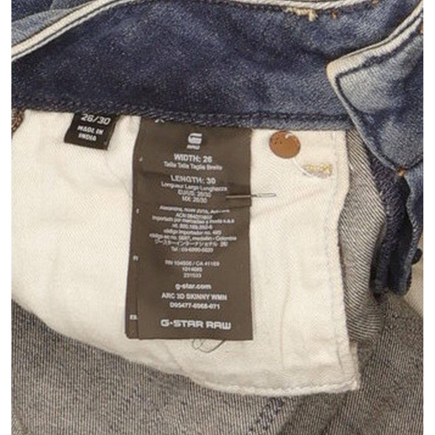 G-Star Arc 3D Women Blue Skinny Slim Stretch Jeans W26 L30