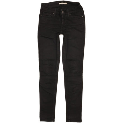 Levi's 711 Women Black Skinny Slim Stretch Jeans W26 L30