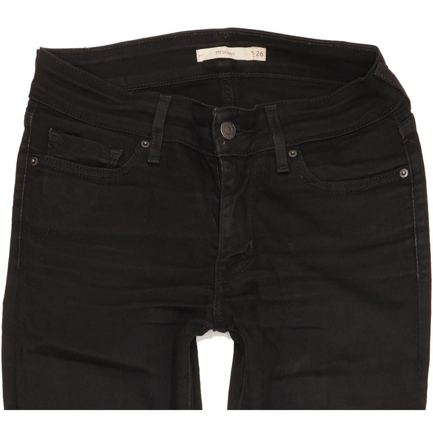 Levi's 711 Women Black Skinny Slim Stretch Jeans W26 L30