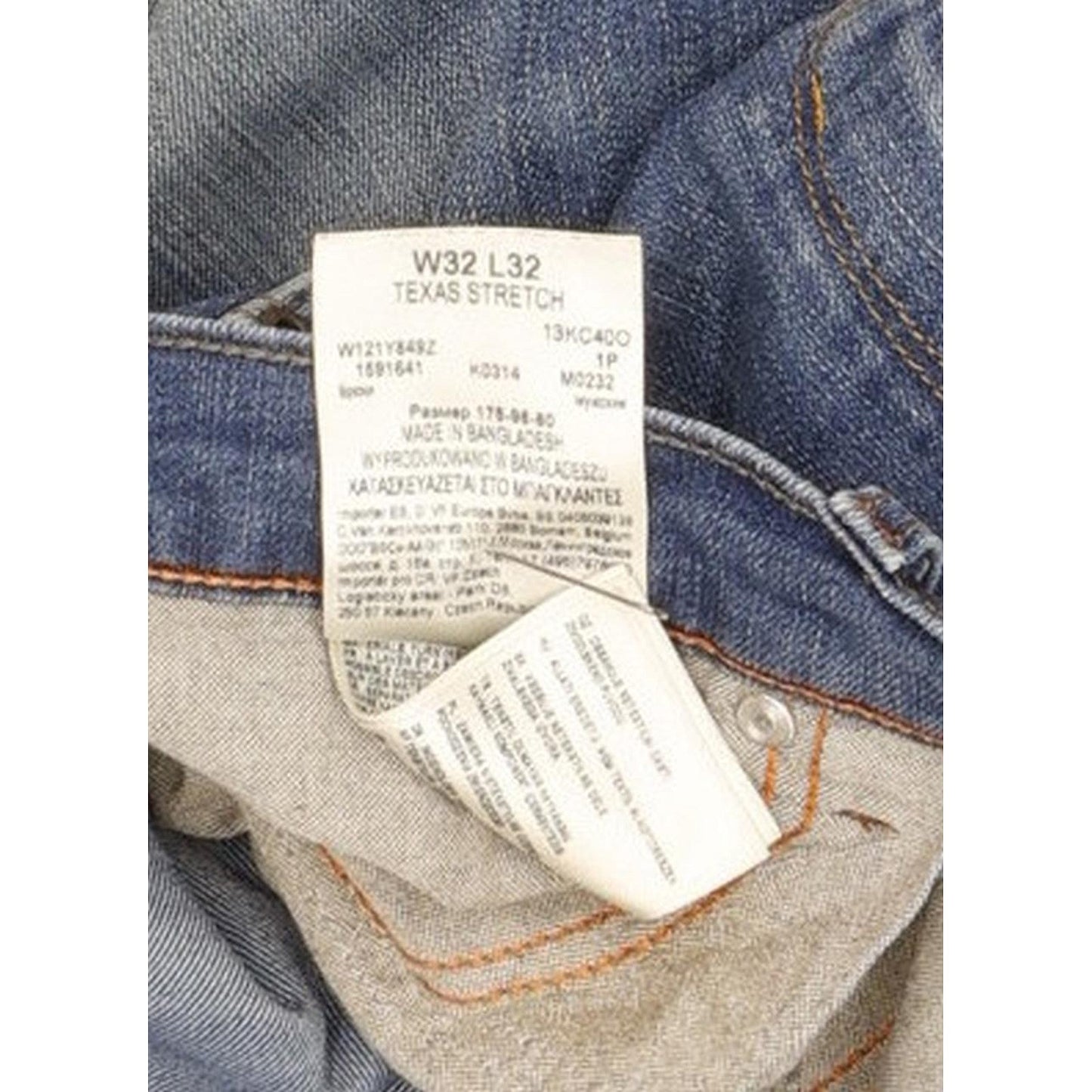 Wrangler Texas Men Blue Straight Regular Stretch Jeans W32 L32