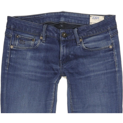 G-Star 3301 Women Blue Skinny Slim Stretch Jeans W28 L31