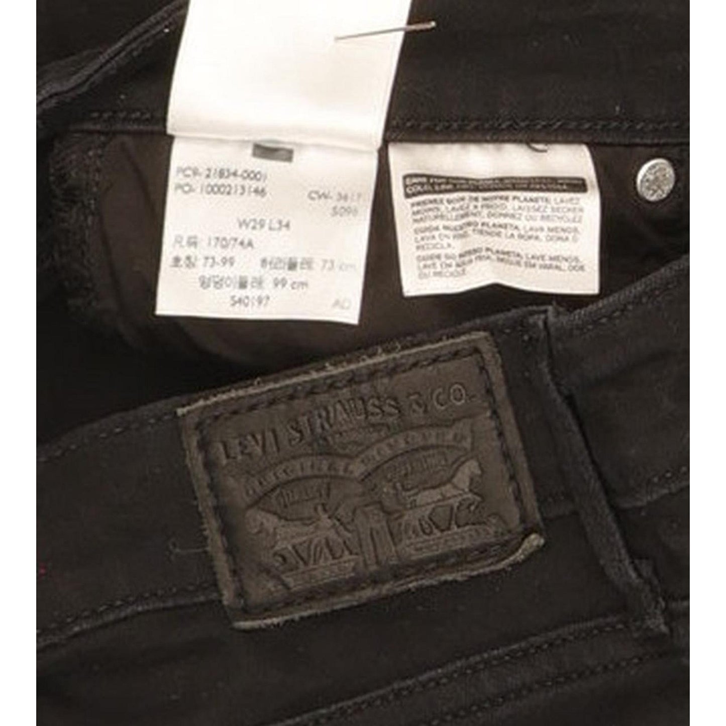 Levi's 714 Women Black Skinny Slim Stretch Jeans W29 L28