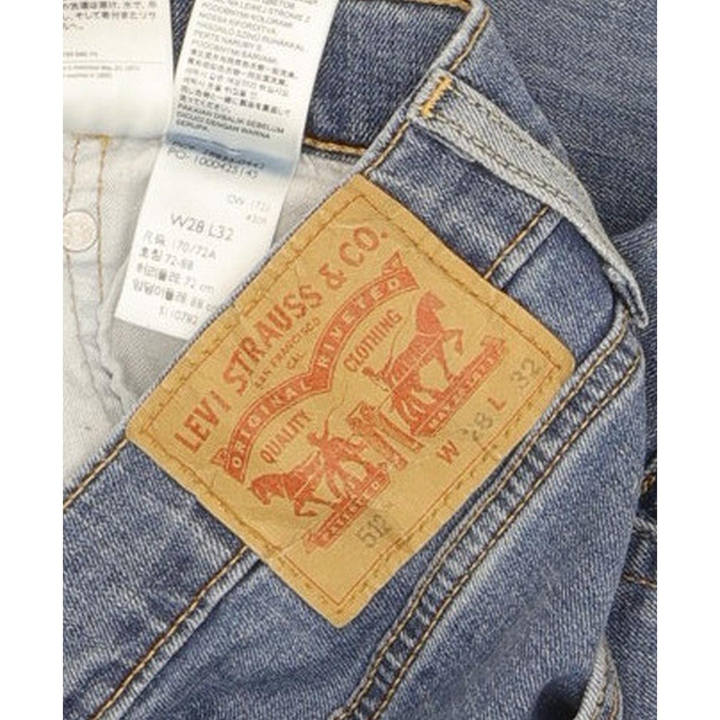 Levi's 512 Men Blue Tapered Slim Stretch Jeans W28 L31