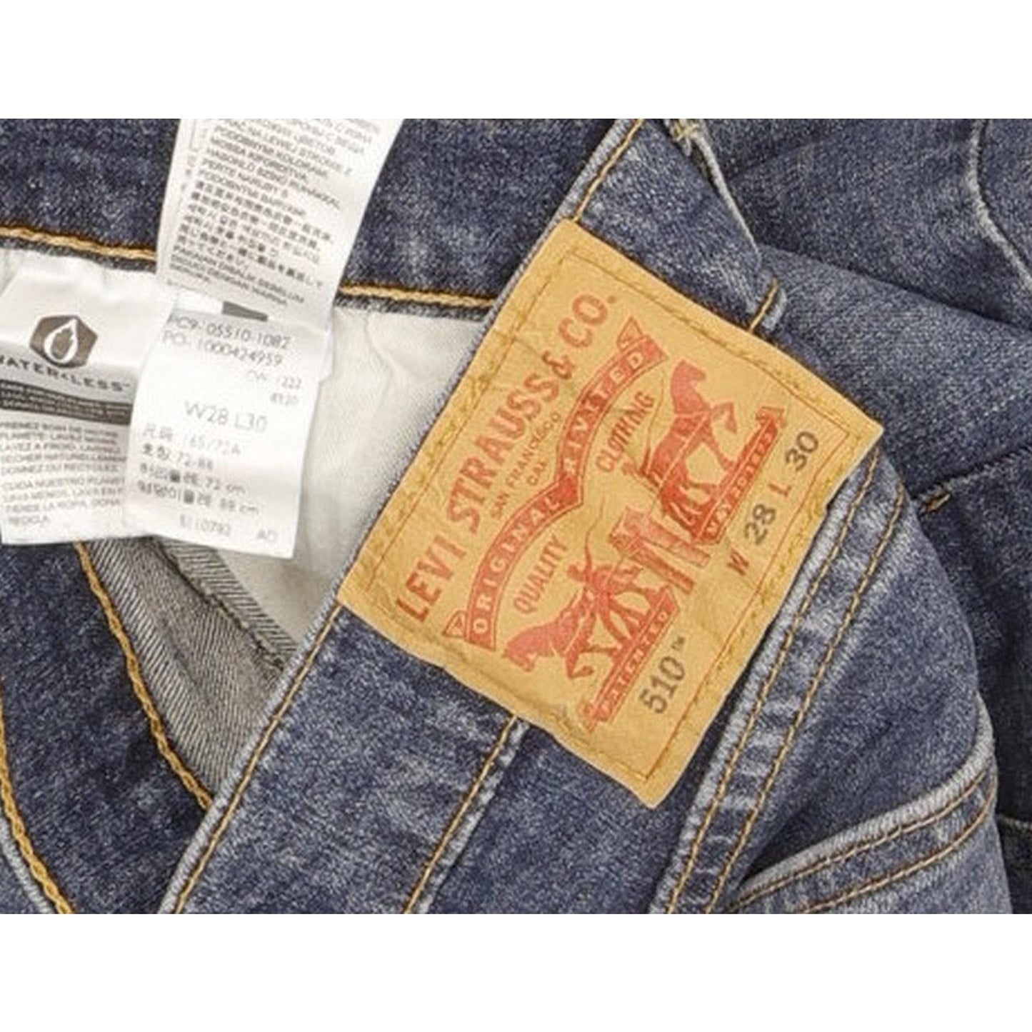 Levi's 510 Men Blue Skinny Slim Stretch Jeans W28 L28