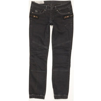 G-Star 3301 Plus Sudden Women Black Straight Slim Stretch Jeans W28 L32