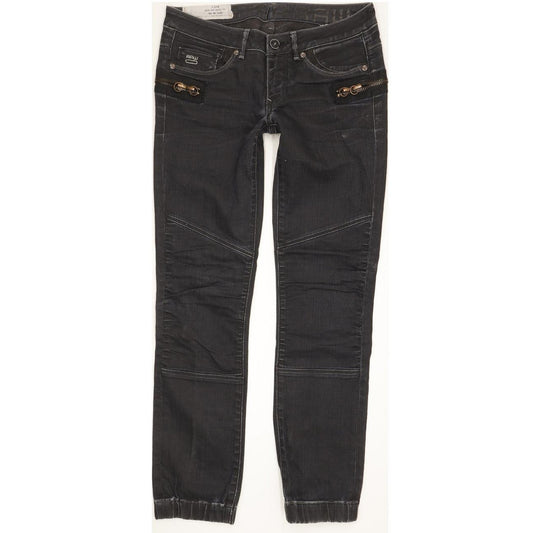 G-Star 3301 Plus Sudden Women Black Straight Slim Stretch Jeans W28 L32