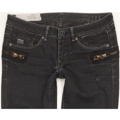 G-Star 3301 Plus Sudden Women Black Straight Slim Stretch Jeans W28 L32