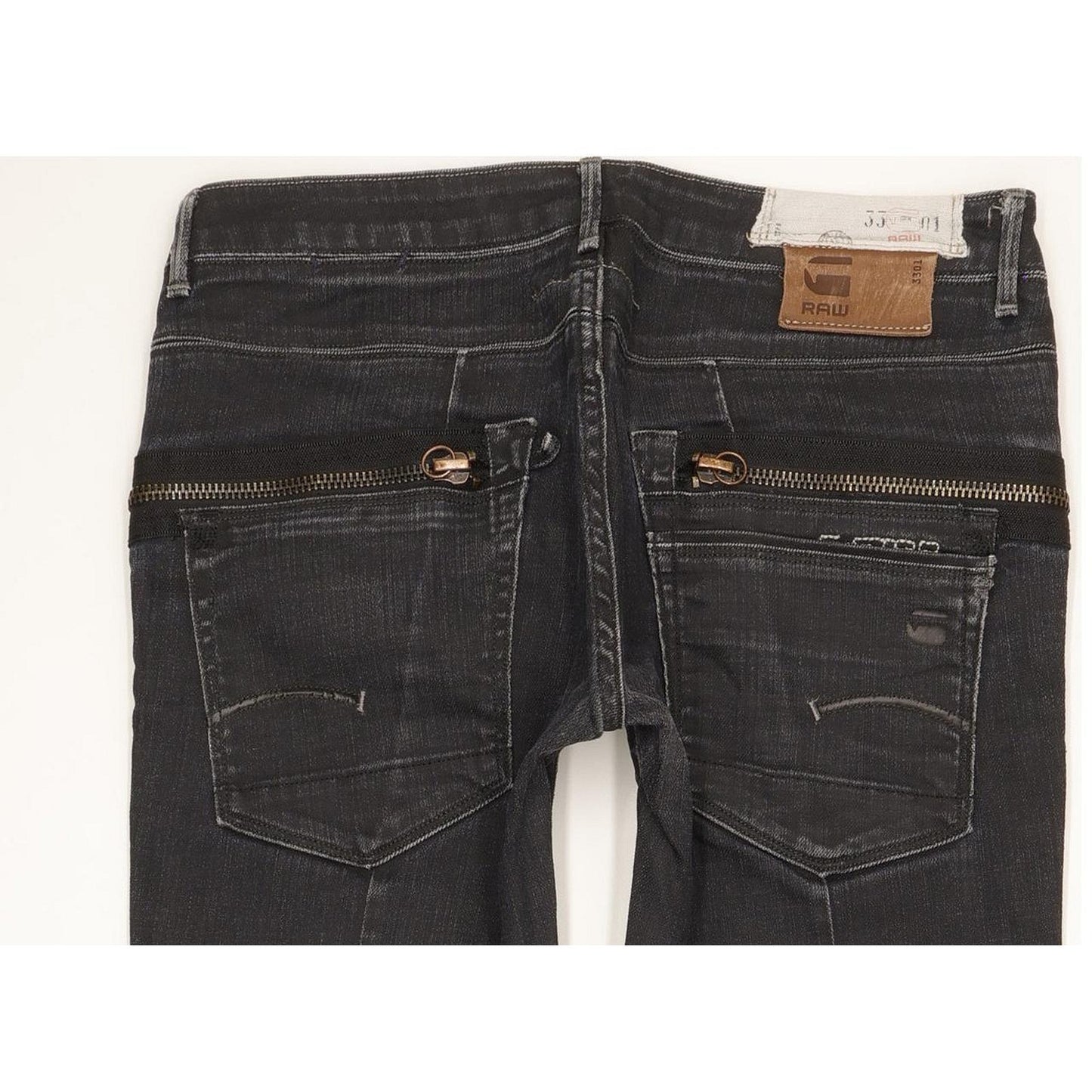 G-Star 3301 Plus Sudden Women Black Straight Slim Stretch Jeans W28 L32