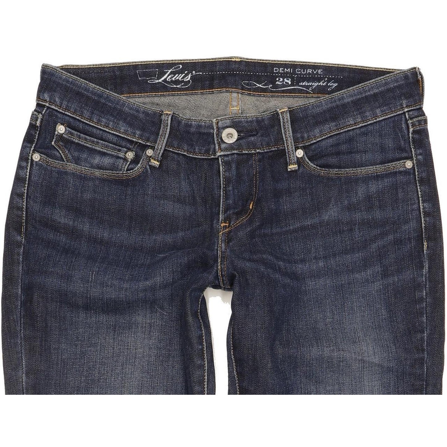 Levi's Demi Curve Women Blue Straight Slim Stretch Jeans W28 L32