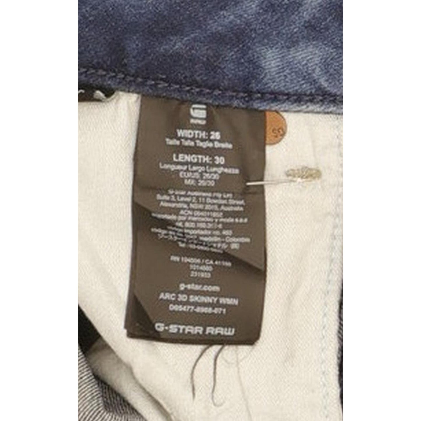 G-Star Arc 3D Women Blue Skinny Slim Stretch Jeans W26 L28