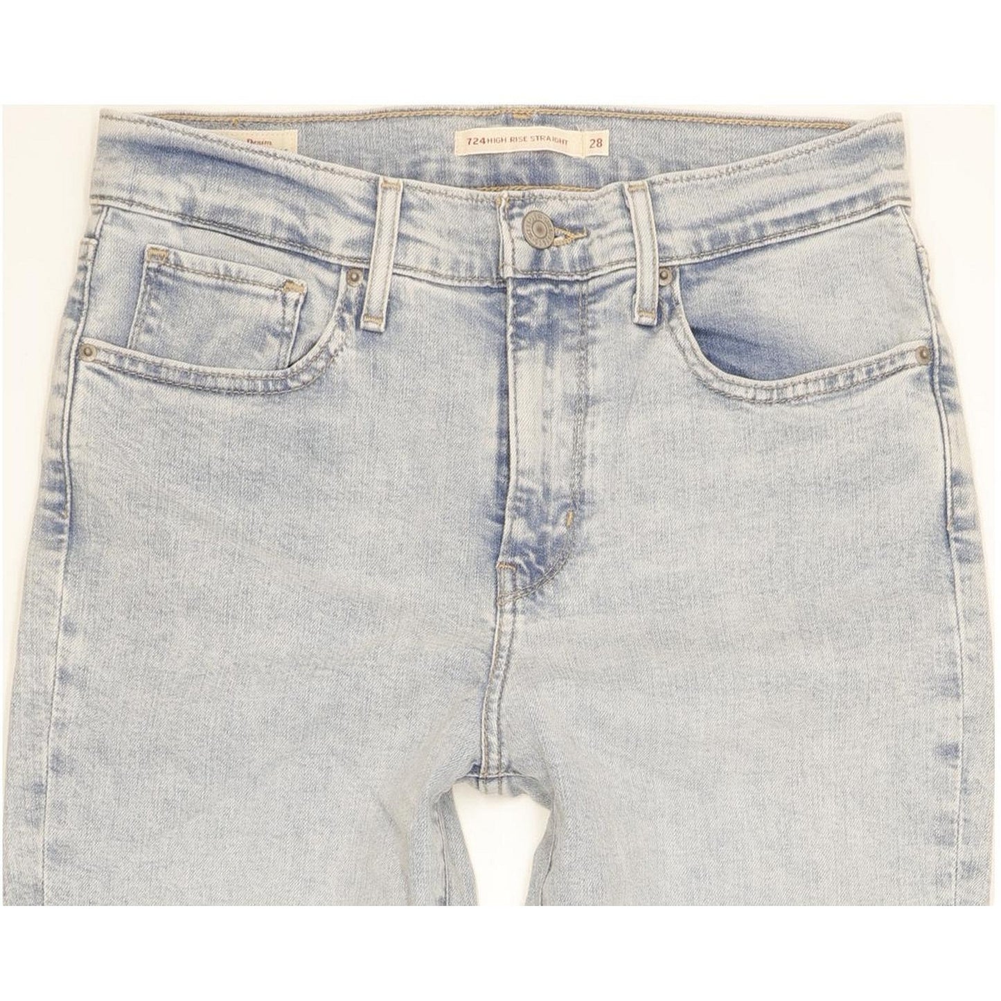 Levi's 724 Blue Straight Slim Stretch Jeans High Waisted W28 L30