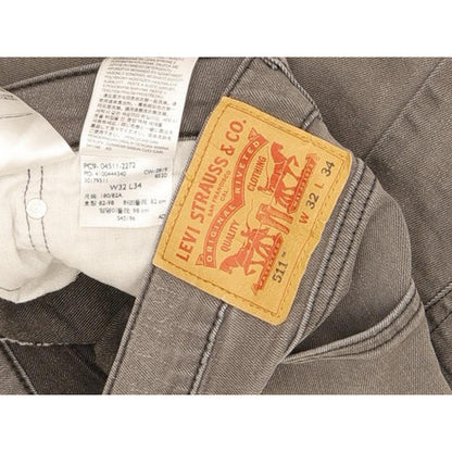 Levi's 511 Men Grey Straight Slim Stretch Jeans W32 L33
