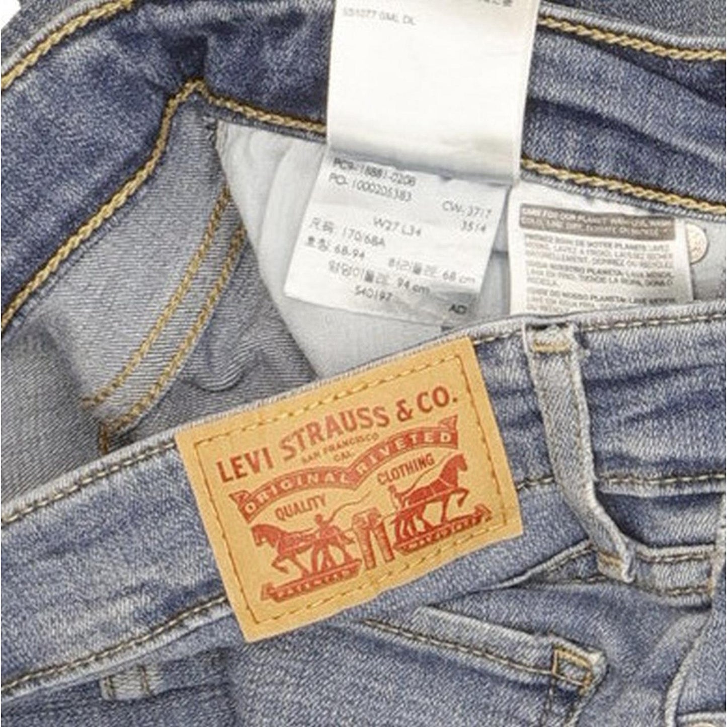 Levi's 711 Women Blue Skinny Slim Stretch Jeans W27 L32