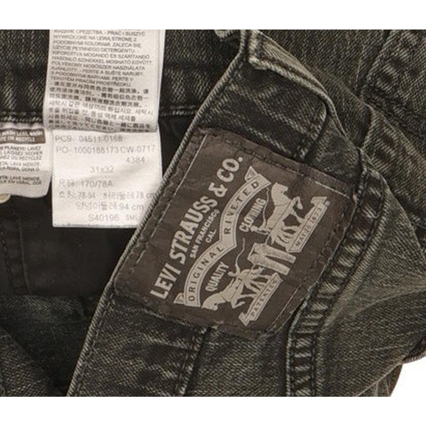 Levi's 511 Men Black Straight Slim Stretch Jeans W31 L31