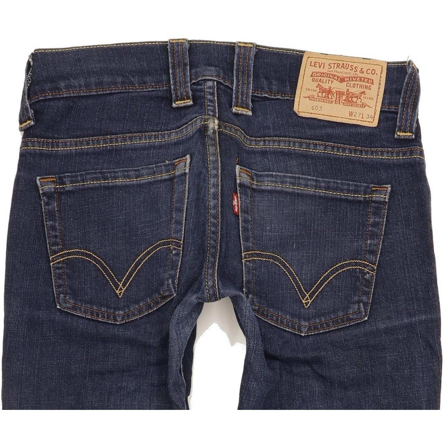 Levi's 603 Women Blue Straight Slim Stretch Jeans W27 L34