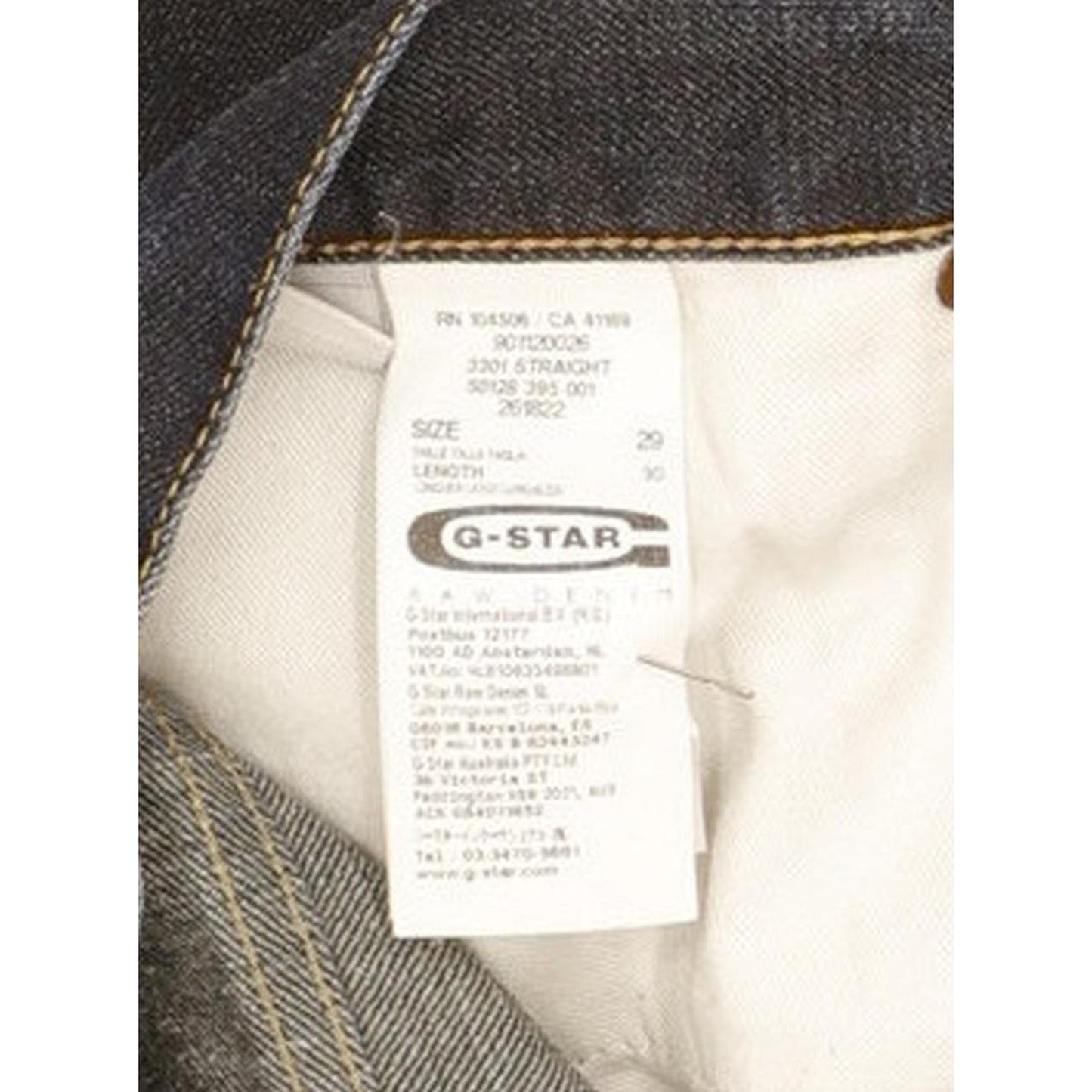 G-Star 3301 Men Navy Straight Regular Jeans W29 L29