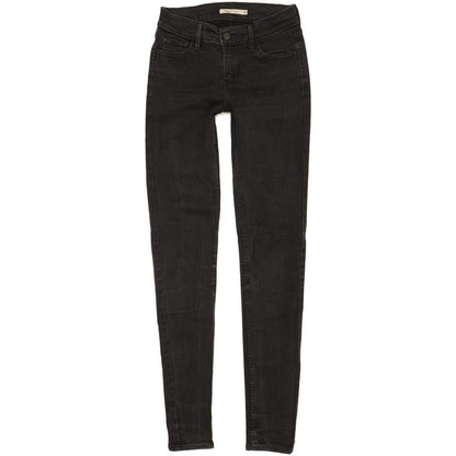 Levi's 710 Super Women Black Skinny Slim Stretch Jeans W26 L32
