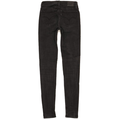 Levi's 710 Super Women Black Skinny Slim Stretch Jeans W26 L32