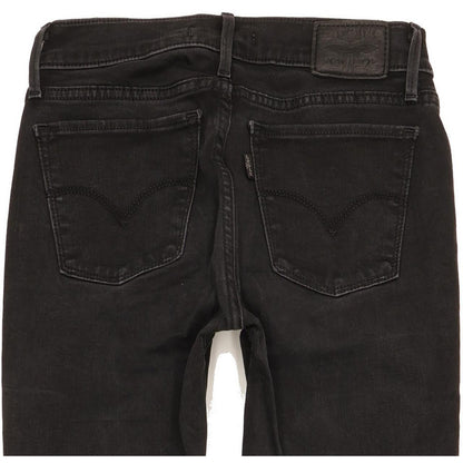 Levi's 710 Super Women Black Skinny Slim Stretch Jeans W26 L32