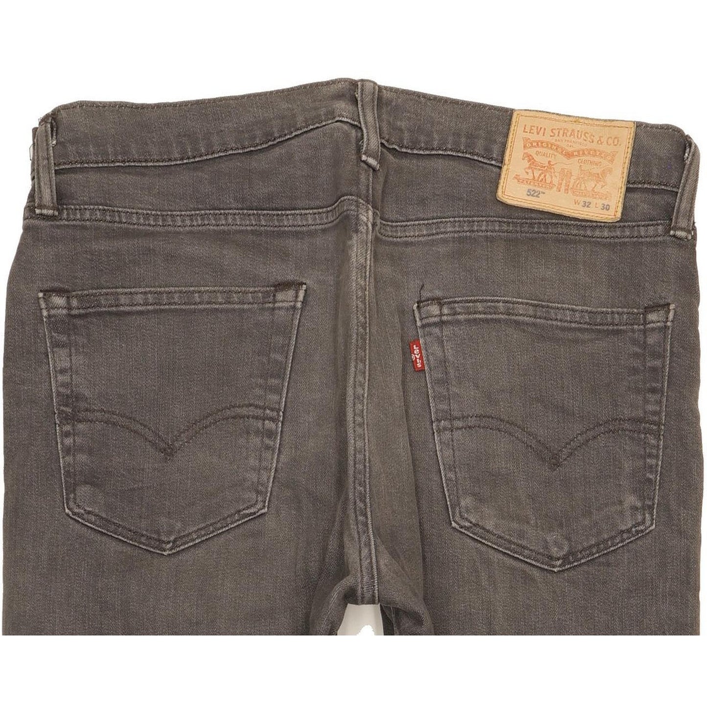 Levi's 522 Men Grey Tapered Slim Stretch Jeans W33 L27