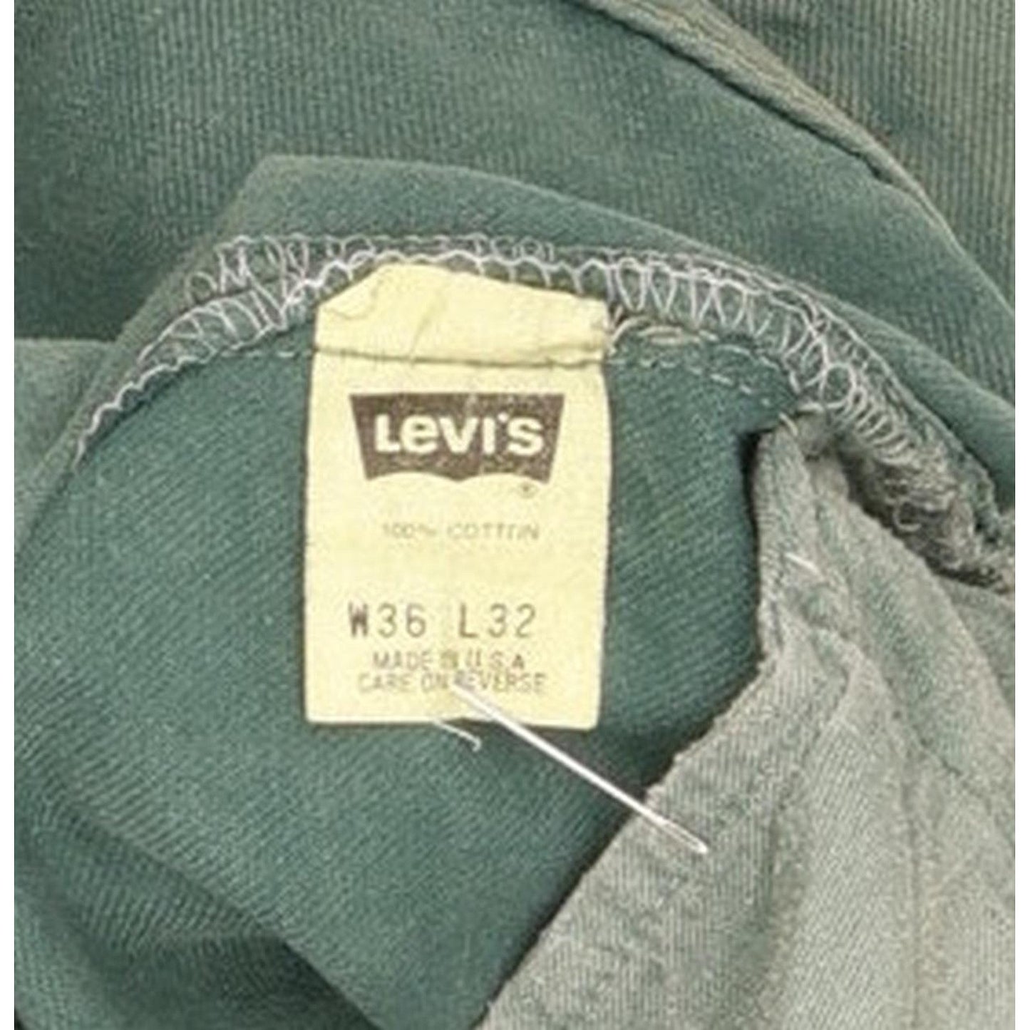 Levi's 501 Made in USA Men Green Straight Regular Jeans W36 L31