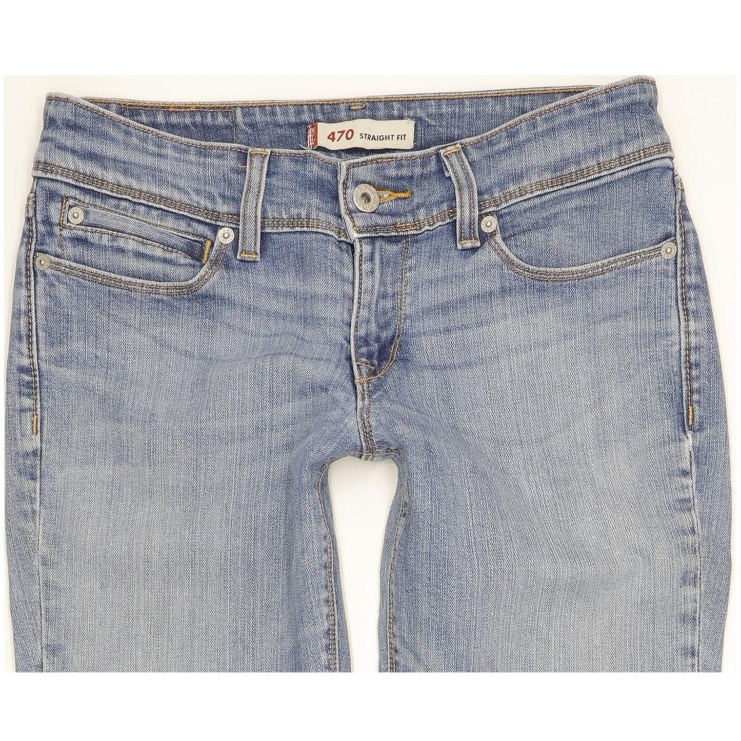 Levi's 470 Women Blue Straight Slim Stretch Jeans W28 L29