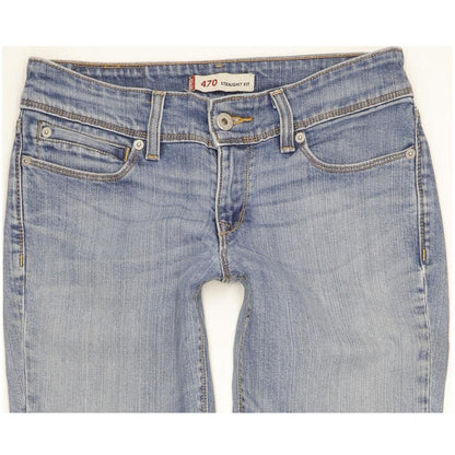 Levi's 470 Women Blue Straight Slim Stretch Jeans W28 L29