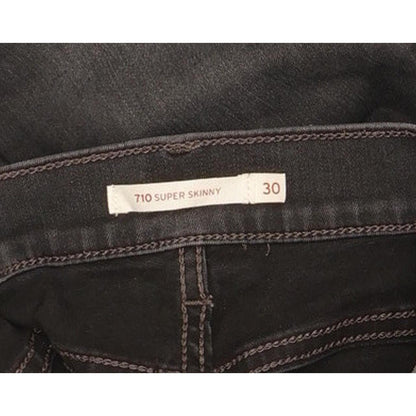 Levi's 710 Super Women Charcoal Skinny Slim Stretch Jeans W30 L28
