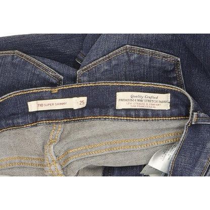 Levi's 710 Super Women Blue Skinny Slim Stretch Jeans W25 L29