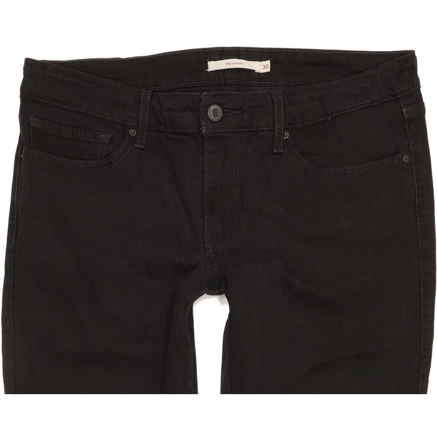 Levi's 711 Women Black Skinny Slim Stretch Jeans W30 L31