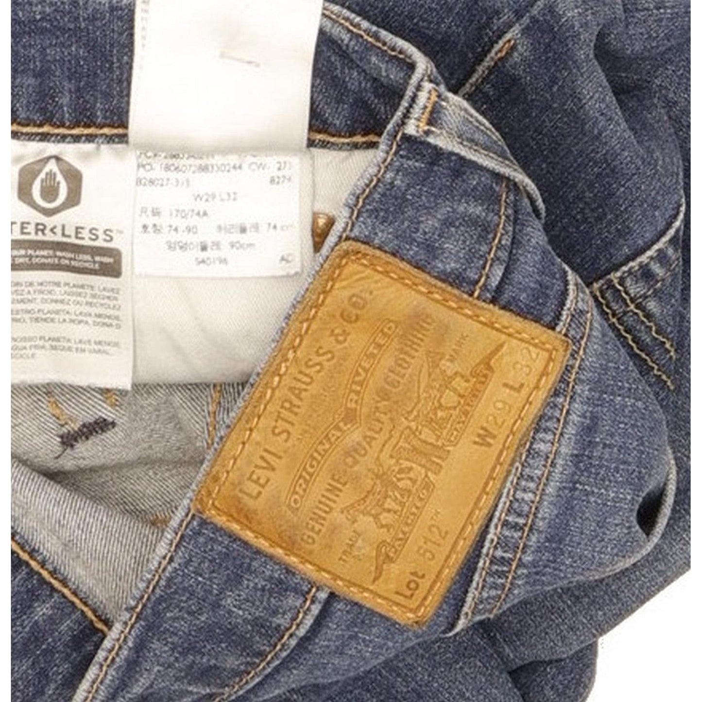 Levi's 512 Men Blue Tapered Slim Stretch Jeans W29 L30