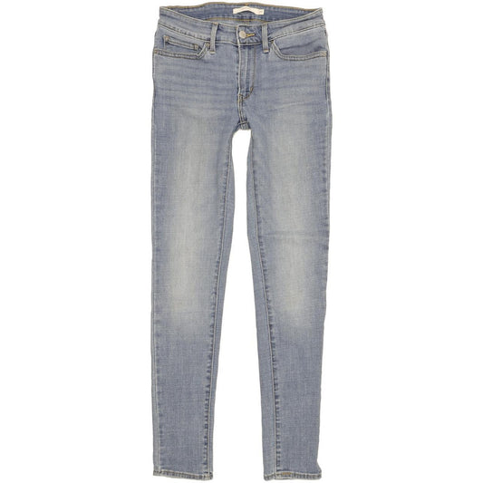 Levi's 711 Women Blue Skinny Slim Stretch Jeans W27 L30