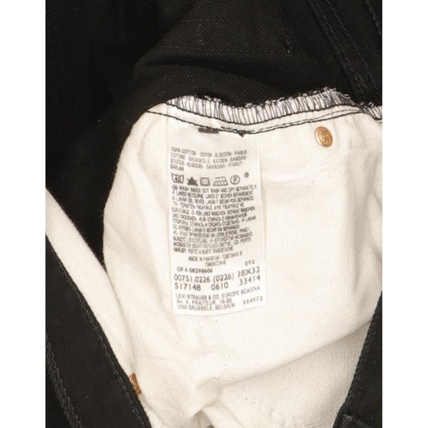 Levi's 751 Men Black Straight Regular Jeans W38 L31