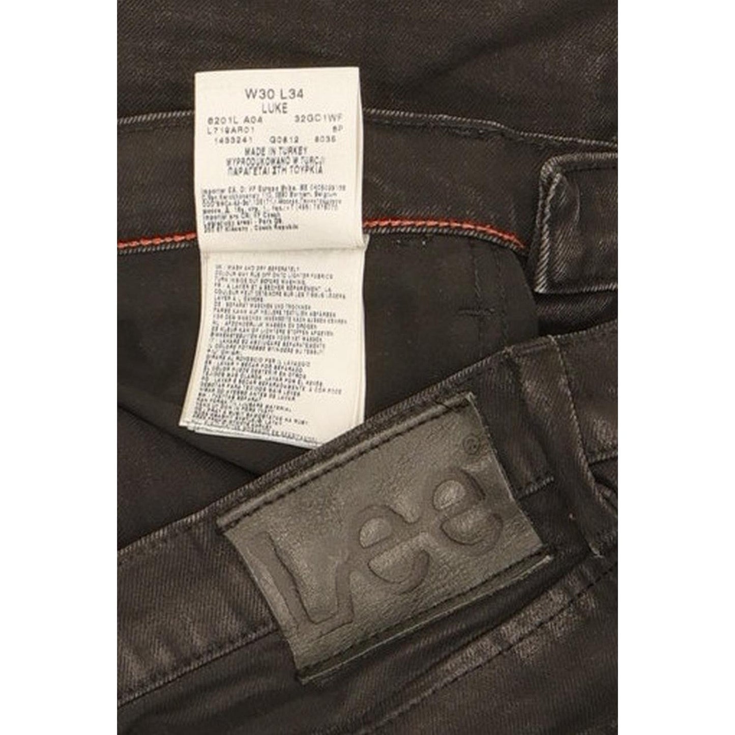 Lee Luke Men Black Skinny Slim Stretch Jeans W30 L29