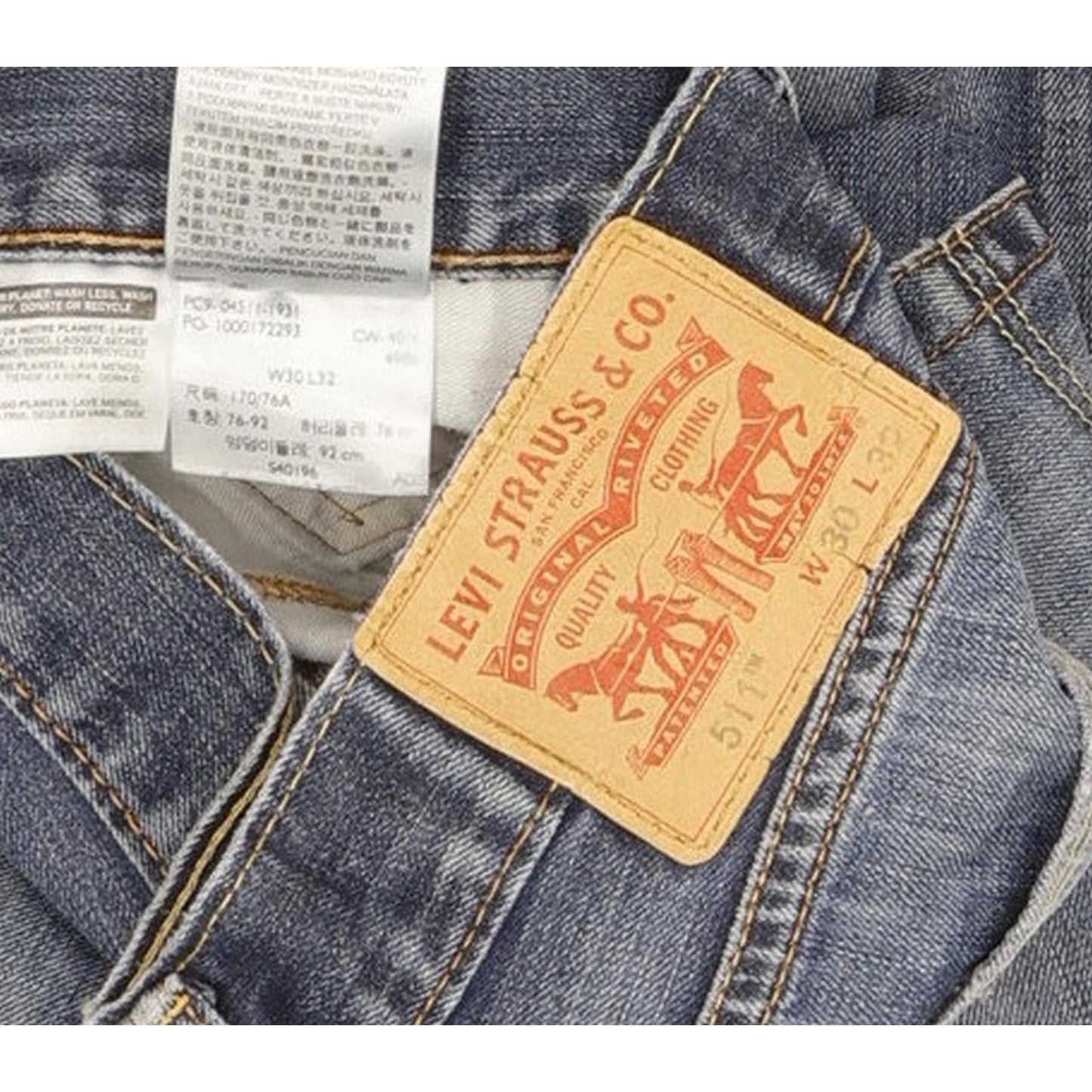 Levi's 511 Men Blue Straight Slim Jeans W30 L31