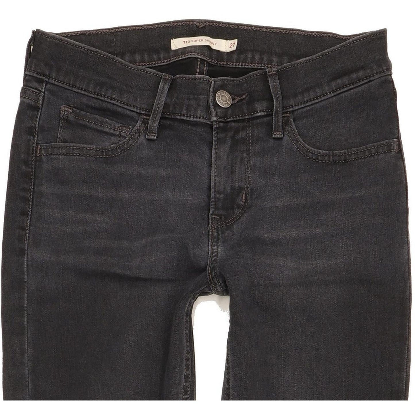 Levi's 710 Super Women Black Skinny Slim Stretch Jeans W27 L32