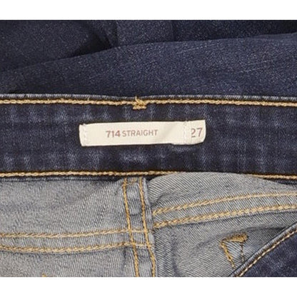 Levi's 714 Men Blue Straight Slim Stretch Jeans W27 L29