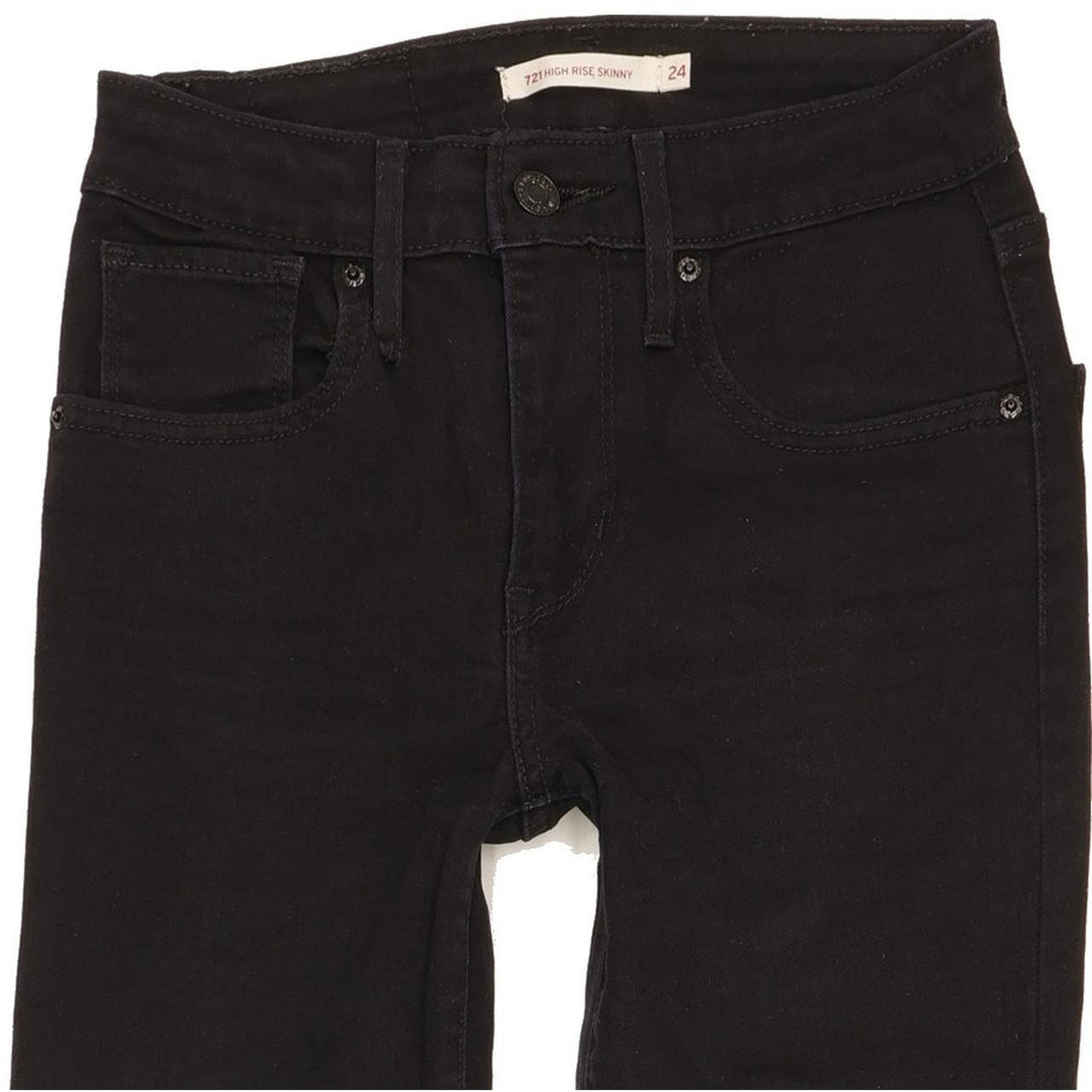 Levi's 721 Women Black Skinny Slim Stretch Jeans W24 L32