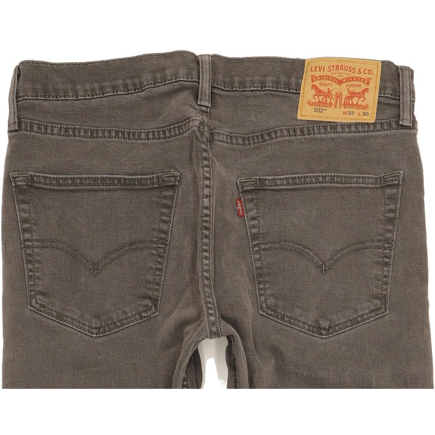 Levi's 502 Men Grey Tapered Regular Stretch Jeans W33 L29
