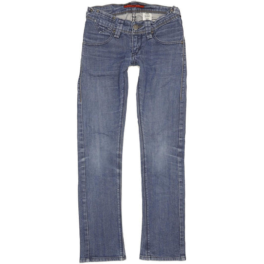 Levi's 504 Slouch Women Blue Straight Slim Stretch Jeans W25 L30
