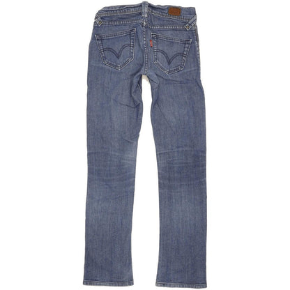 Levi's 504 Slouch Women Blue Straight Slim Stretch Jeans W25 L30