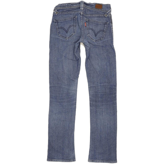 Levi's 504 Slouch Women Blue Straight Slim Stretch Jeans W25 L30