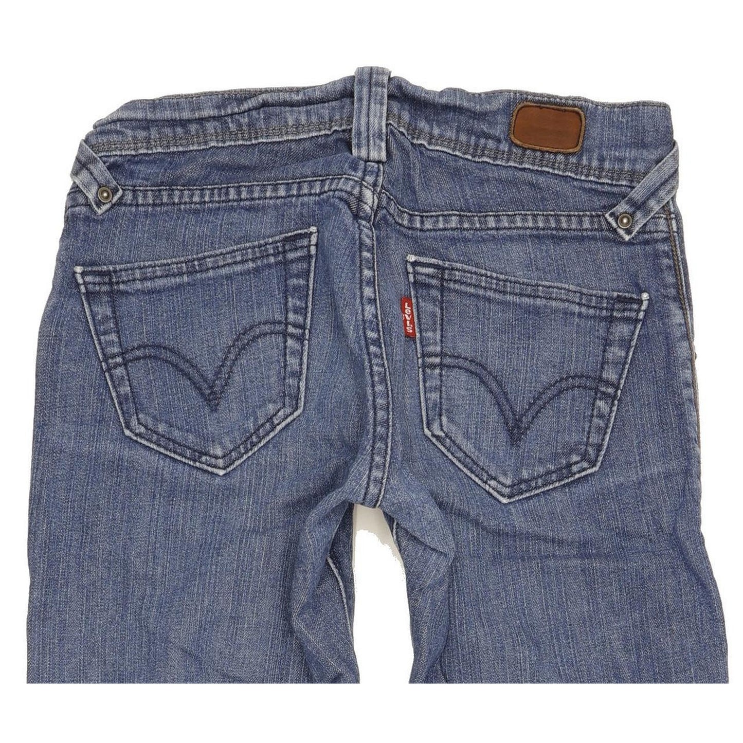 Levi's 504 Slouch Women Blue Straight Slim Stretch Jeans W25 L30